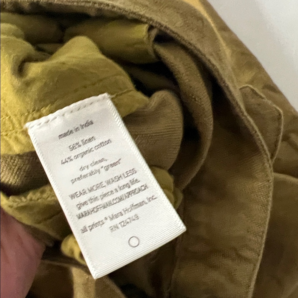 Mara Hoffman Almeria Linen Pant in Olive Green 2 - Picture 7 of 7